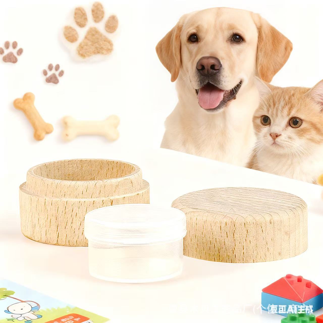 Spot Wooden Pet Urn Kitten Puppy Hair Tooth Preservation Box Beech Wood Kidsren's Deciduous Tooth Box Funeral Box