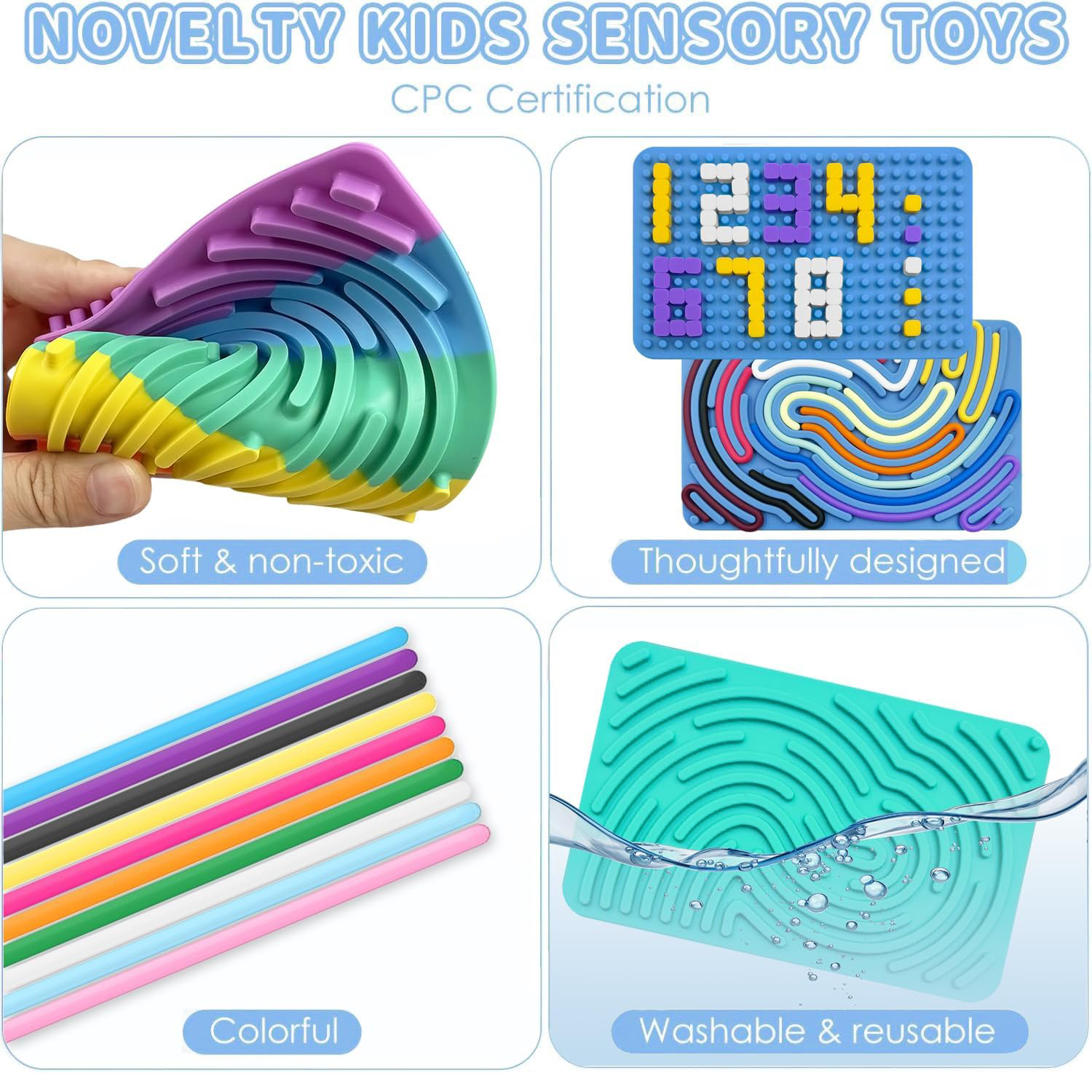 Cross-Border Hot-Selling Sensory Activity Board Silicone Sensory Activity Board Kidsren's Educational and Stress-Relieving Toys