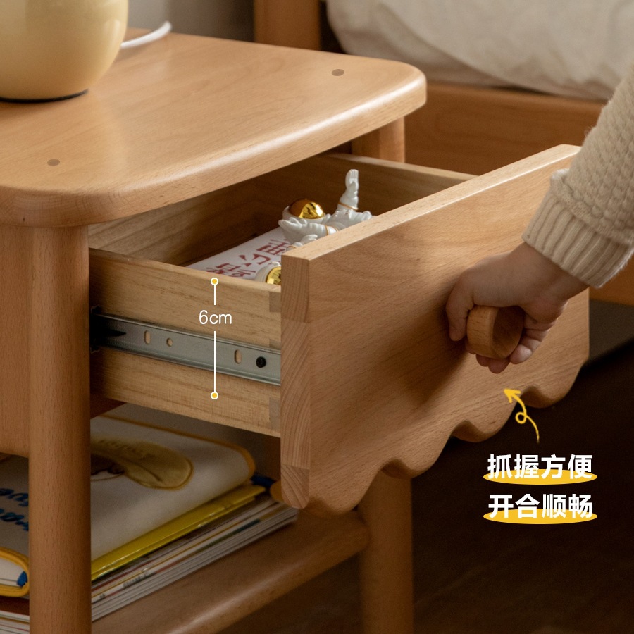 Solid Wood Children's Bedside Table Modern Minimalist Bedroom Small Cabinet Storage Cabinet Home Bedside Storage Cabinet