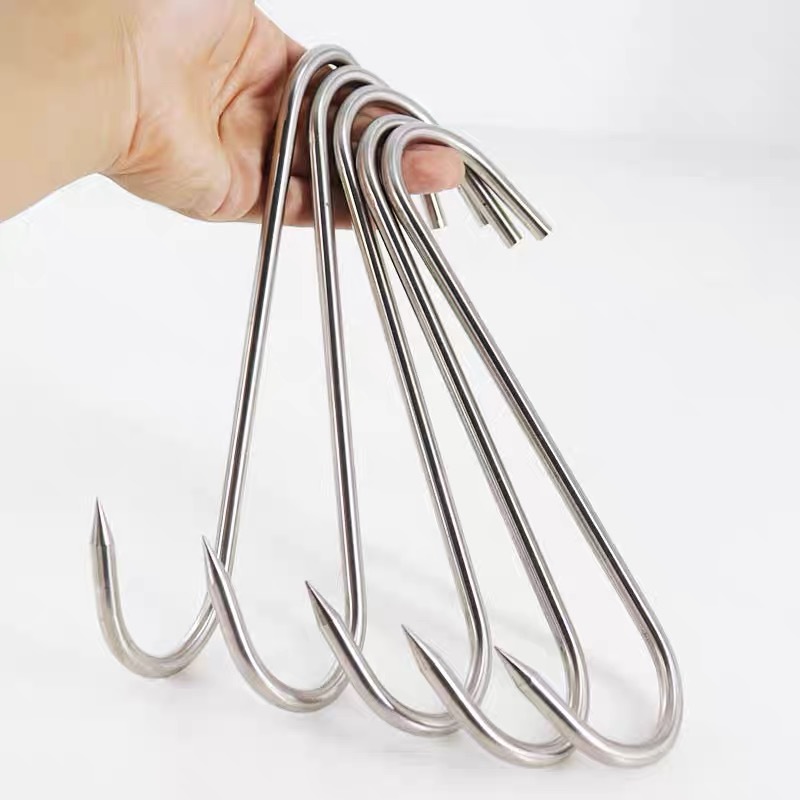 Stainless steel special drying meat hook S hook hook tip S-type solid pointed hook for pork sausage