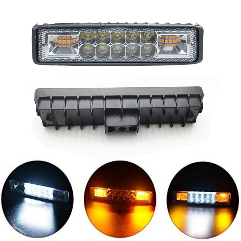 Car LED work light line-shaped car light 48W two-color side flash warning light off-road spotlight motorcycle light