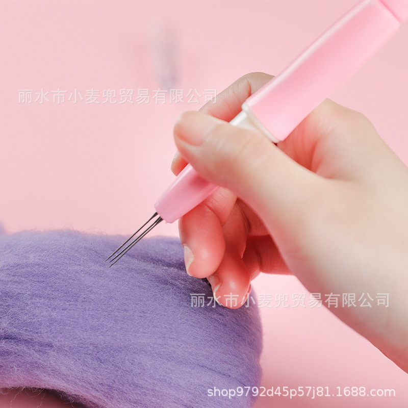 Wool felt poking tool felt needle pen with needle 3 needle pen DIY three needle combination poking needle set poking needle