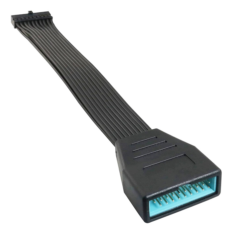 USB3.0 extension cable to solve the problem that the motherboard is blocked by the graphics card 19pin flexible cable 15cm black flat cable