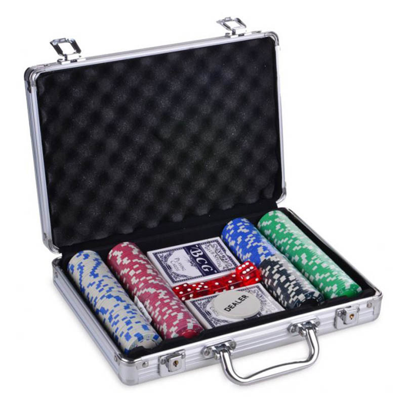 Manufacturer in Stock Wholesale Silver 500 Yards Aluminum Alloy Entertainment Chip Box Chip Set Box Playing Card Box