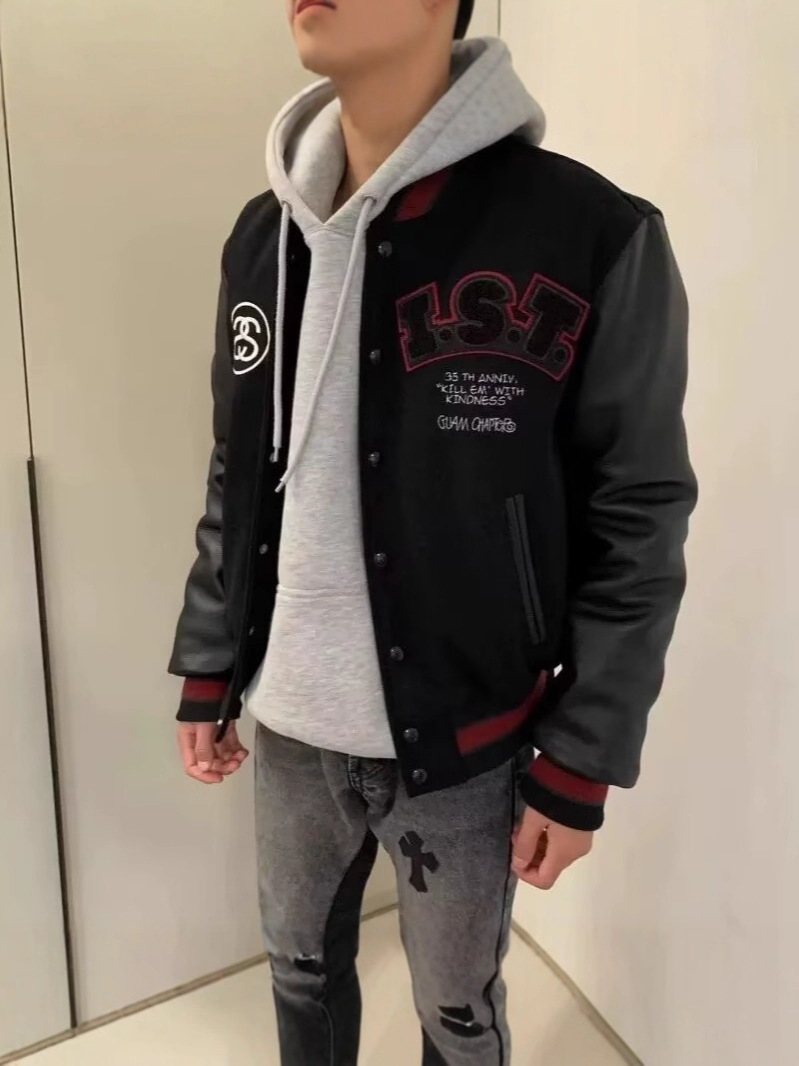 Trendy High Street Letter Ins Jacket for Men and Women, Spring and Autumn Style, Cool American Retro Patchwork Baseball Jacket