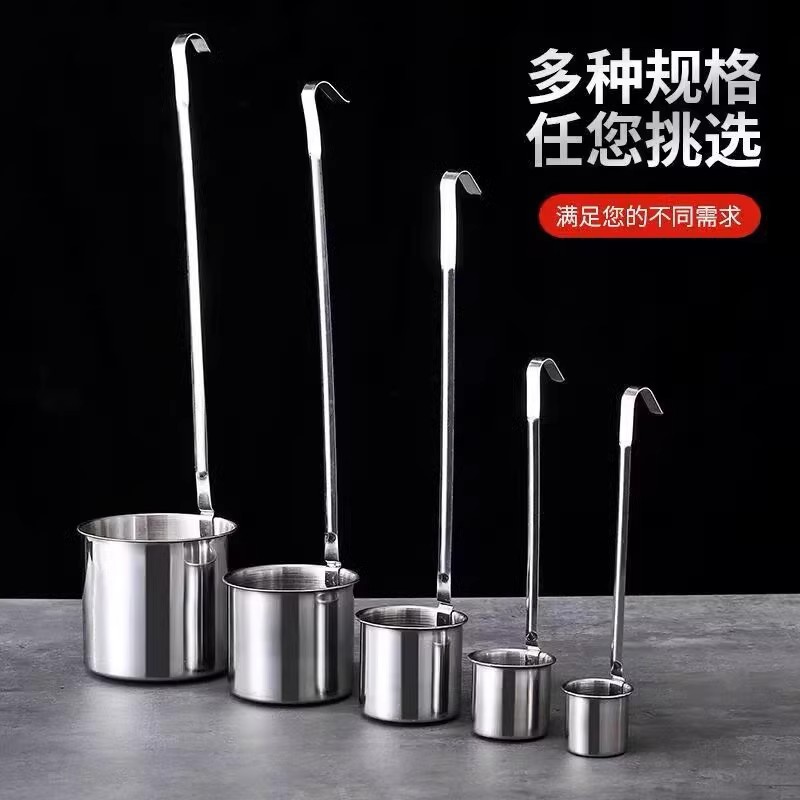 Thickened Stainless Steel Funnel with Large and Small Openings for Measuring Wine, Wine Pourer, Long-Handle Herbal Medicine Oil Pouring Tool for Home Use