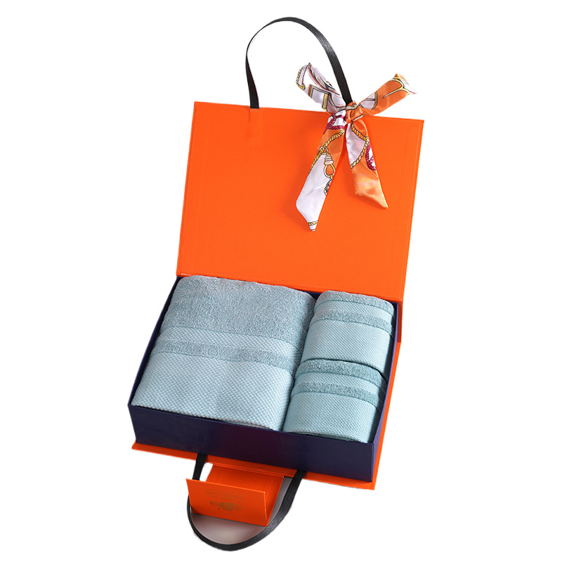 Pure Cotton Towel Bath Towel Gift Box Set Soft Skin-Friendly Face Towel Event Opening Gift Set Box Souvenir with Logo