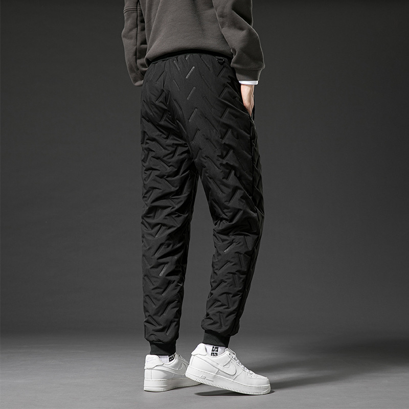Windproof Cotton Pants for Men in Winter, Loose Plus Size, Plus Velvet and Thickened Casual Pants for Outer Wear, Middle-Aged and Elderly Thermal Pants