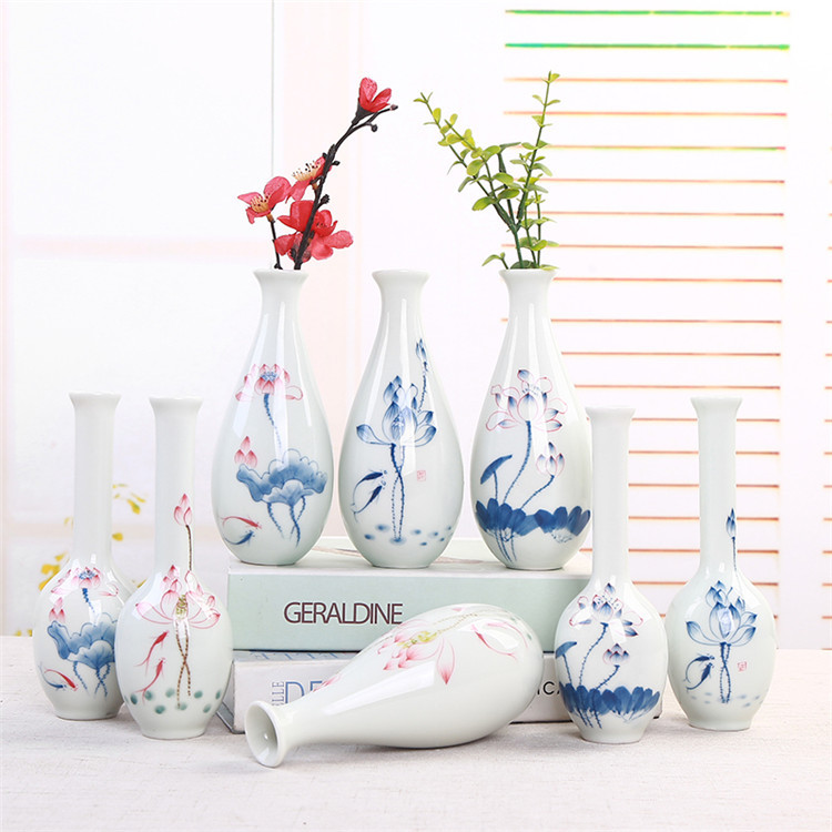 Jade Vase Tea Ceremony Flower Arrangement Buddhist Hall Supplies Dehua White Porcelain Ceramic Small Vase Guanyin Vase for Buddha Zen Vase