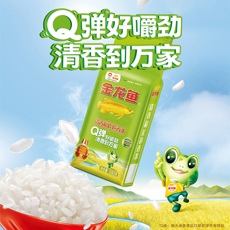 Golden Dragon Fish Fragrant Rice Long Grain Fragrant Rice 500g Household Gift Small Package Northeast Rice Non-Vacuum