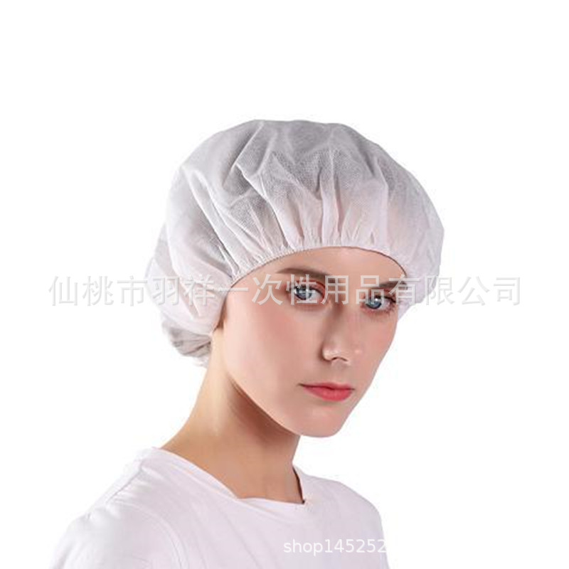 Thickened Disposable Round Cap Non-woven Headgear Handmade Round Cap Food Workshop Chef Dustproof Breathable Headgear Mesh Cap