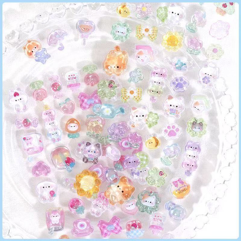 Trendy High-Value Second-Generation Cartoon 3D Embossed Hollow Stickers Cute Reward 3D Stickers