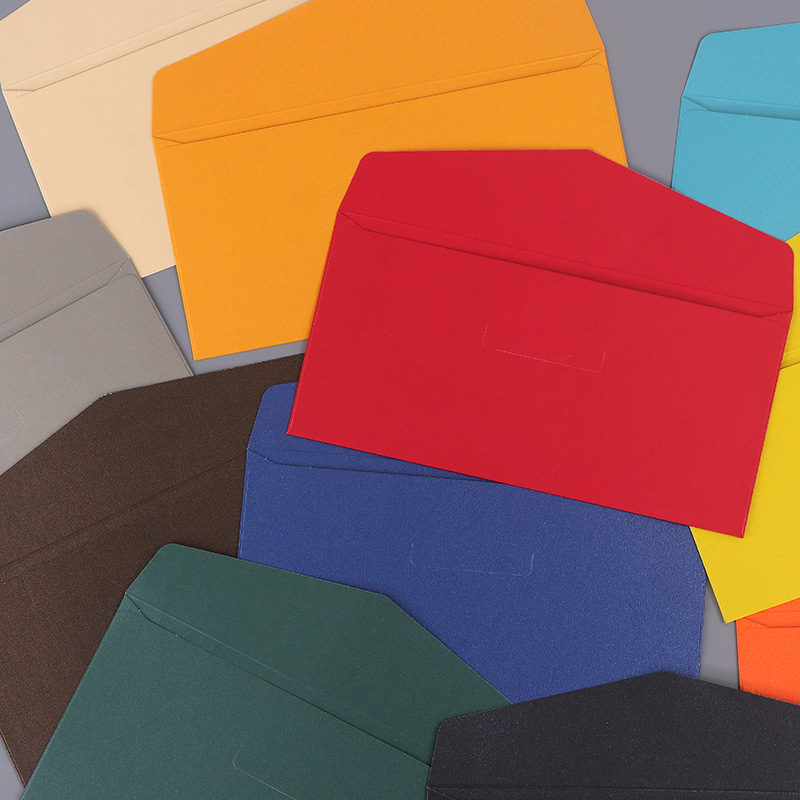 Solid Color Envelope Letter Paper Color Glue Paper Simple Vintage Envelope Business Card Storage Love Letter Postcard Invitation Letter Storage Bag