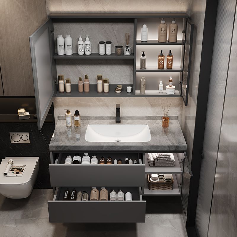 Bathroom Cabinet Ceramic Seamless Slate Integrated Basin Wash Basin Bathroom Wash Countertop Bathroom Wash Basin Cabinet Combination