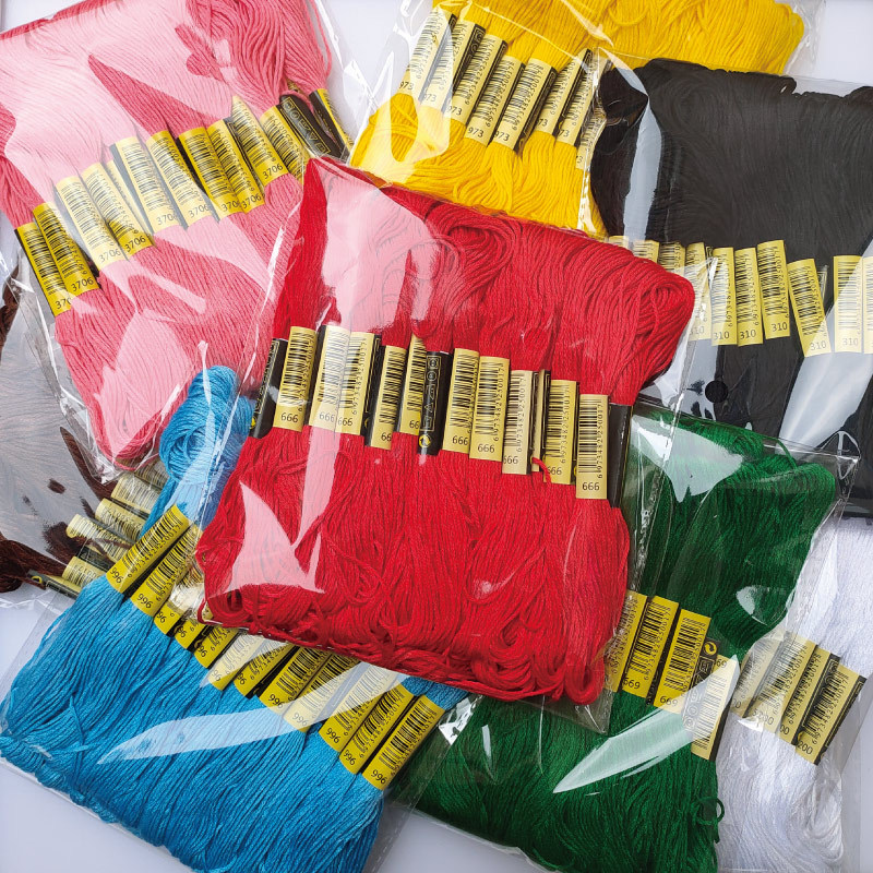 Custom length DIY embroidery thread 8 meters 6 strands of cross embroidery thread chop embroidery stamp music branch line manufacturers 447 color