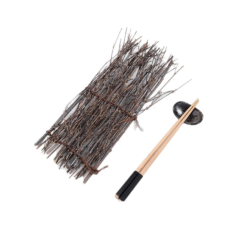 Bamboo Woven Plate, Bamboo Silk, Bamboo Fence Ornaments, Japanese and Korean Cuisine Sashimi Plating Decoration, Barbecue Mat, Japanese-Style Cuisine