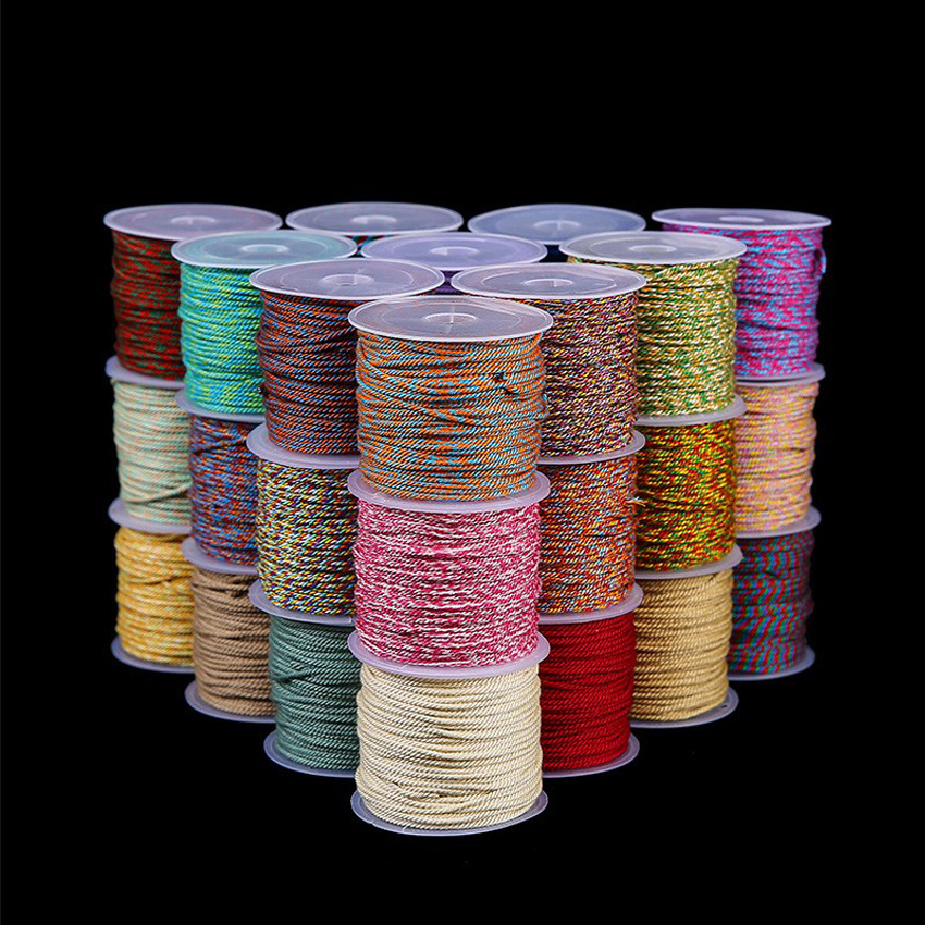 Hand-Rolled Cotton Thread 18 Strands 20m Ethnic Style Dragon Boat Festival Rice Dumpling Rope Bracelet Necklace Tassel Wiring Cotton Thread Rope