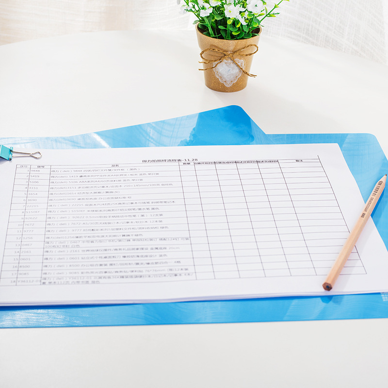 Deli 9353 Blue Copy Pad Student A4 Specification Writing Pad Plastic Pad Copy Pad