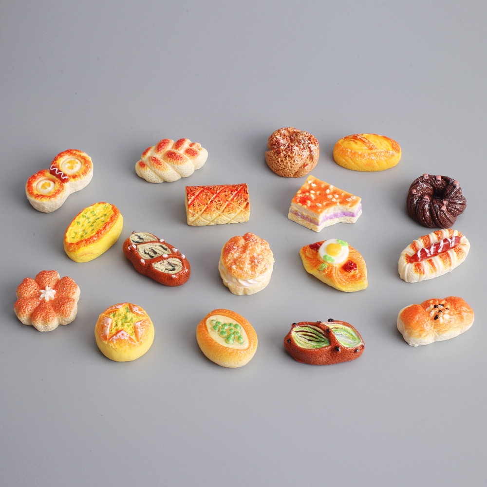 Mini Bread Rack Miniature Simulation Bread Food Play Dessert Model Ornaments Resin Food Children's Play Toys