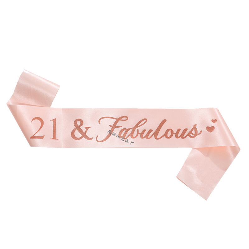 European and American Age Digital Birthday Ribbon Shoulder Strap 18 Fabulous Ceremonial Belt Belt 21 30 40 50 60 70