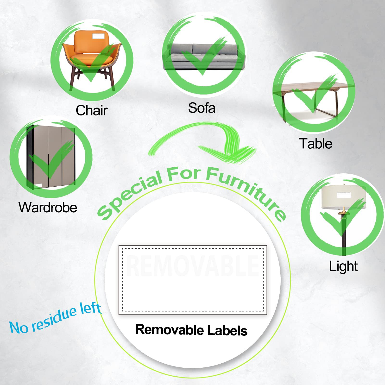 42X90Mm Large Family Mobile Labels Are Suitable for Apartments, 6 Different Colors Labels