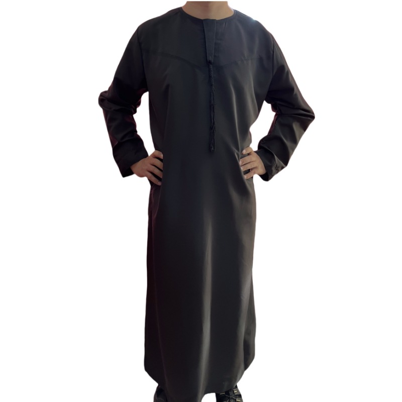 Оптовая продажа дубайского тхоба, мужская черная арабская одежда, полиэстер, саудовская арабская одежда, этнический стиль для мужчин