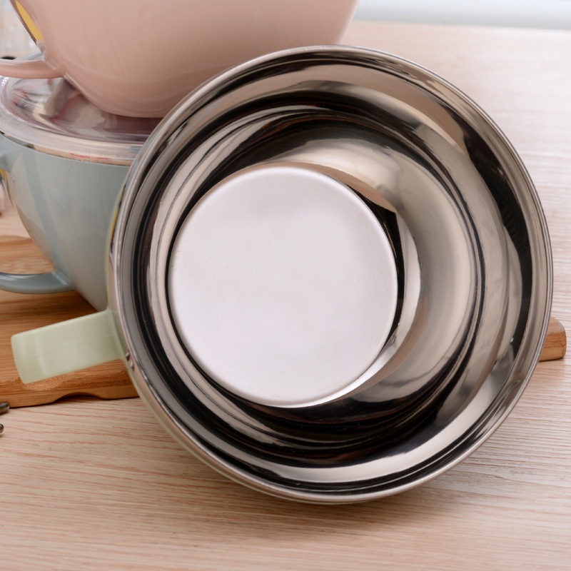 Wholesale 304 Stainless Steel Instant Noodle Cup Instant Noodle Bowl with Lid Double Insulation Anti-scalding Bowl Student Dormitory Bowl