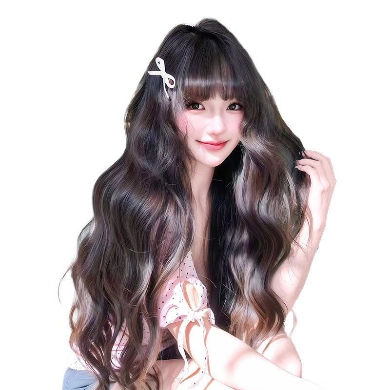 Wig for Women, Full Head Cover, Forest Style, Water Ripple, Realistic Hair, Lazy, Natural, Fluffy, Full Head Wig for Daily Use