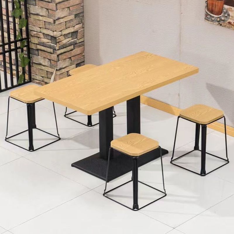 Simple Small Square Stool Milk Tea Dessert Shop Shaxian Snack Shop Spicy Hot Pot Catering Breakfast Noodle Shop Fast Food Dining Table and Chair Set