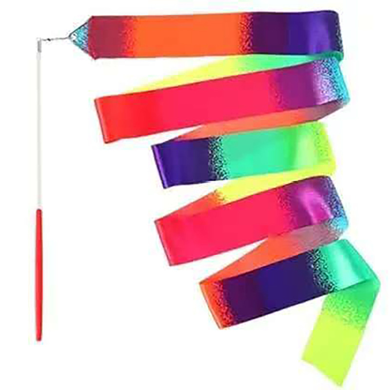 Dance ribbon kindergarten rhythmic gymnastics silk belt color children dance performance props sporting goods ribbon