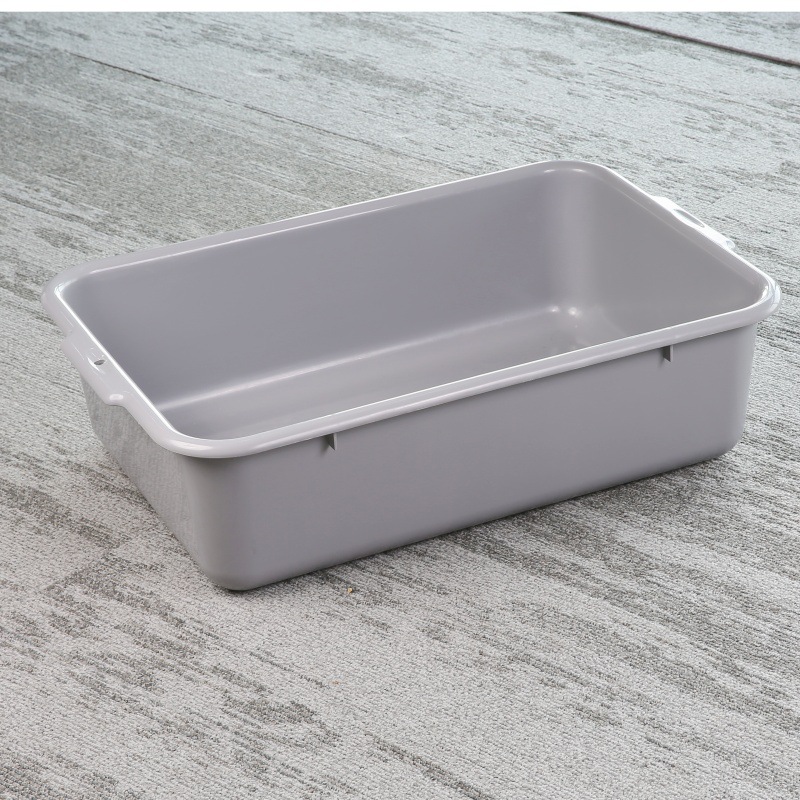 Rectangular Collection Underbar Frame Plastic Tableware Storage Basin Bowl and Dish Basin Gray Freezer Basin