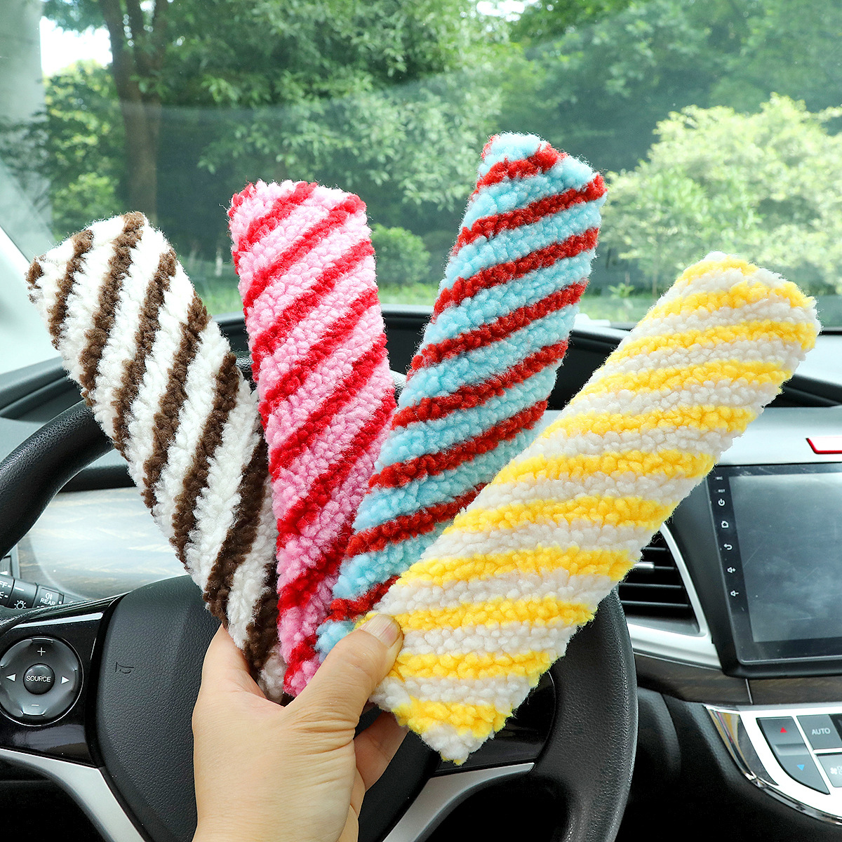 Car Seat Belt Shoulder Cover Dopamine Lamb Wool Protective Cover Car Shoulder Cover Car Decoration Supplies