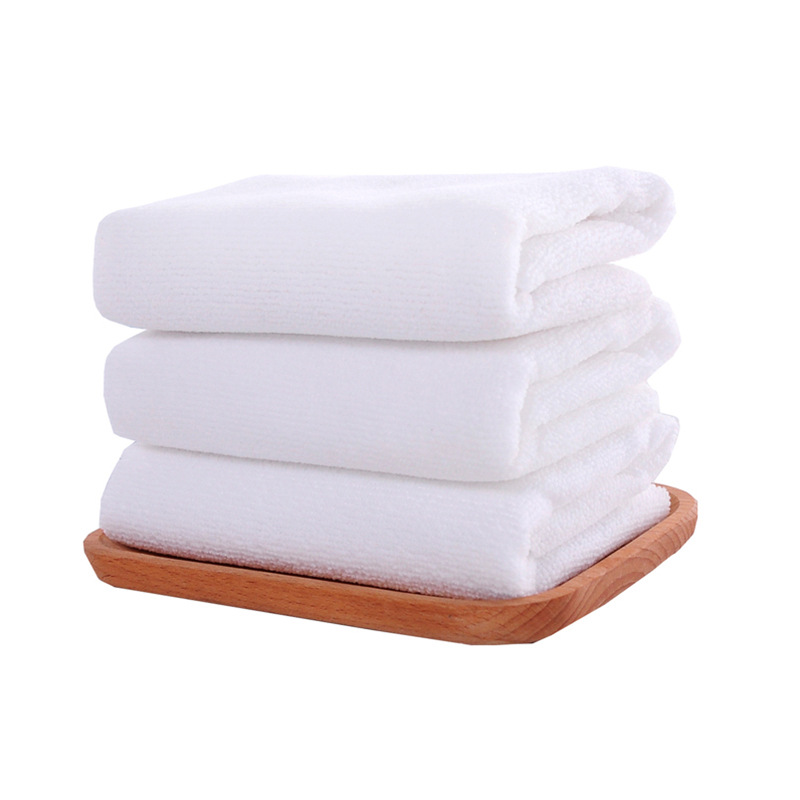 Factory wholesale disposable white towel microfiber hotel hotel absorbent white hotel towel custom logo