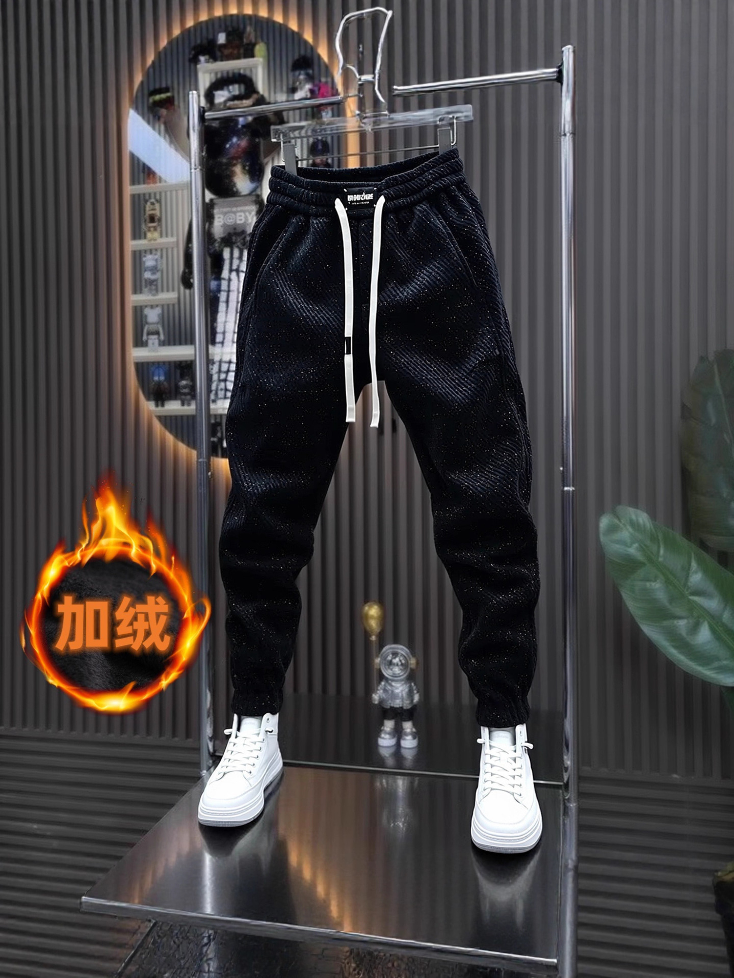 Trendy Casual Sweatpants for Men 2025 New Spring, Autumn, and Winter Fleece-Lined Loose Jogger Sports Pants for Men