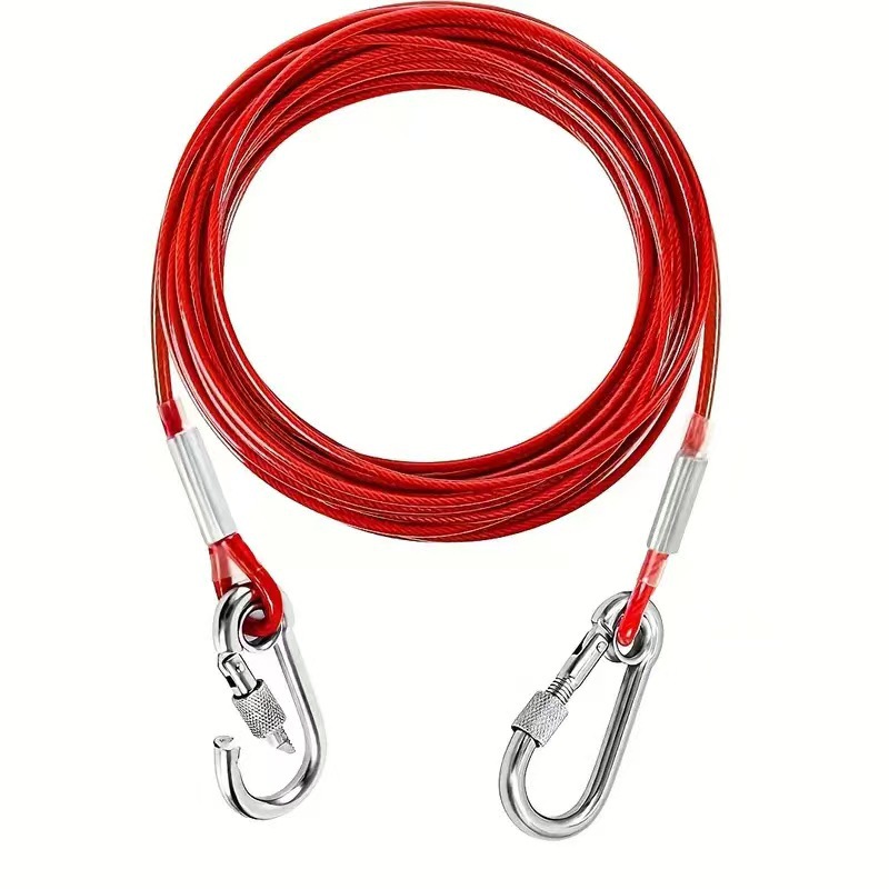 Extended Galvanized Dog Leash Dog Leash Small, Medium and Large Dog Pet Wire Rope Thickened Chain Dog Leash Anti-Bite