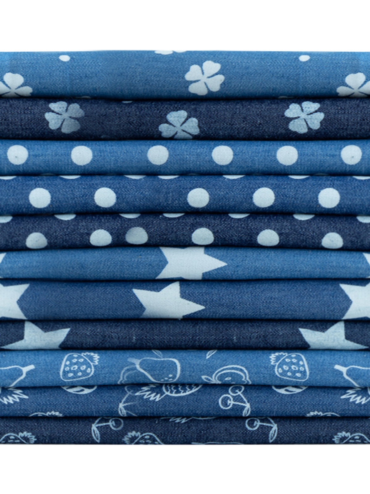 Cotton Denim Fabric Thin Washed Printed Fabric Summer Clothes Pants Dress DIY Clothing Shirt Fabric