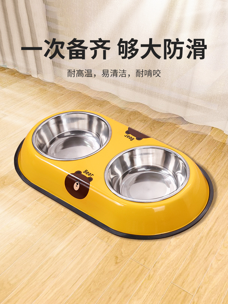 Миска для собак, двойная миска с интегрированным диспенсером для воды, для мелких и средних собак