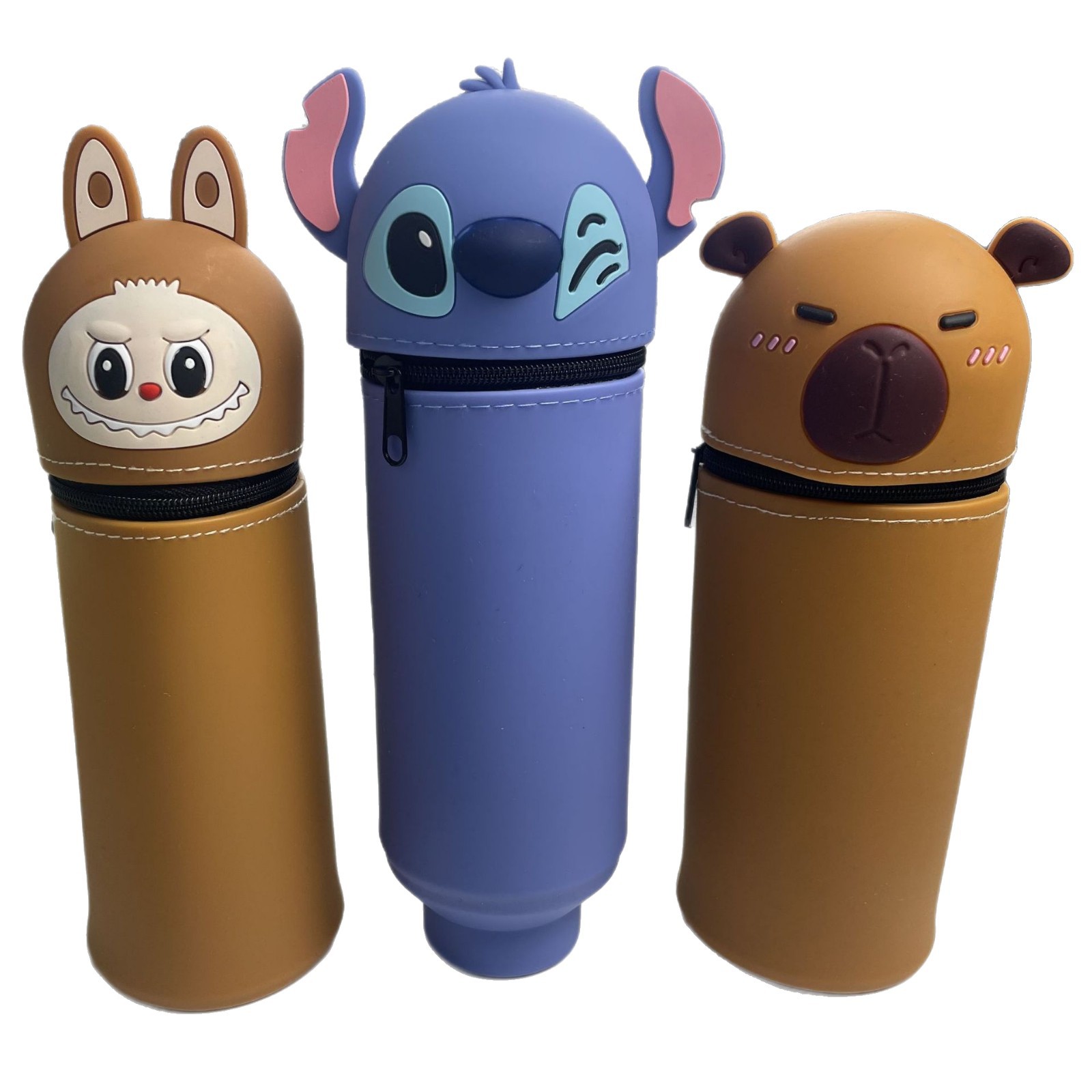 Cross-Border Hot Selling Cartoon Silicone Pen Bucket Cute Milk Pencil Bag Primary School Students Stain-Resistant Pencil Stationery Box Storage Bag