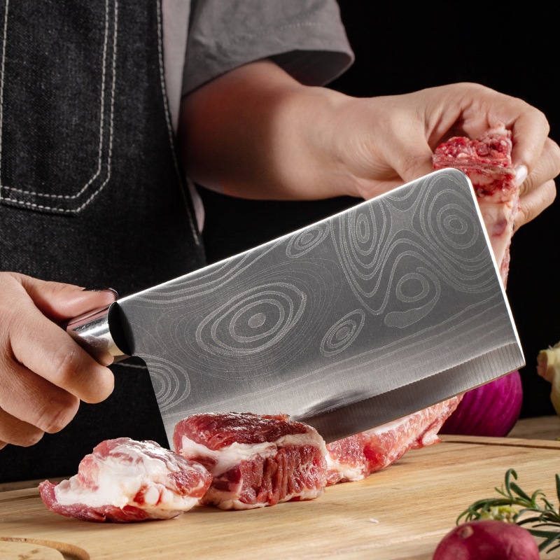 Yangjiang Cutter suit Damascus Household Sharp Chef Cutting Meat Slice Stainless Steel Chopper Chopper Super Fast