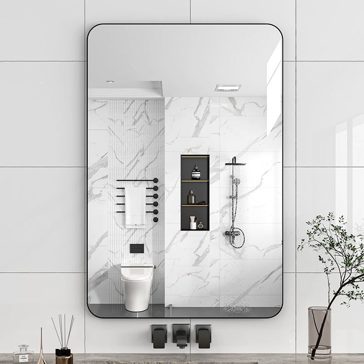 Косметическое зеркало из алюминиевого сплава, настенное зеркало для ванной, простое взрывозащищенное зеркало для отеля