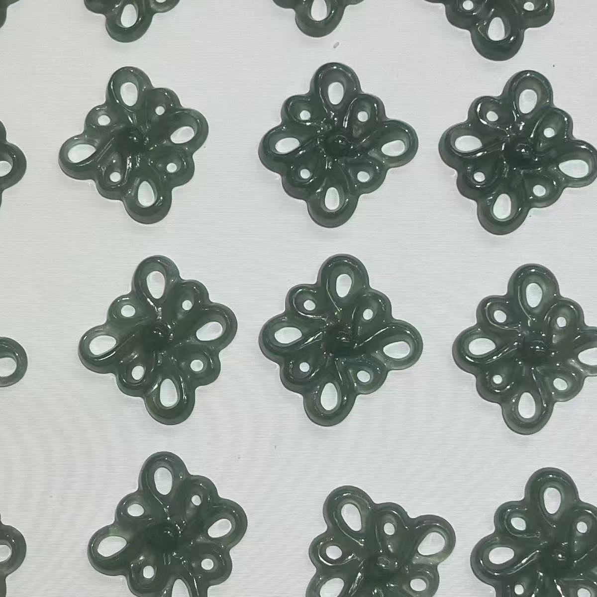 Jade Chinese Knot Natural Ice Glutinous Jade Earrings Pendant Auspicious Ruyi Multi-Fortune Necklace Couple Style Pure Natural