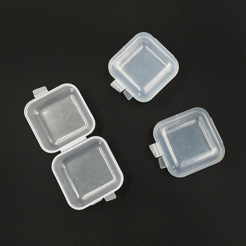 Transparent Plastic Small Square Box Earplug Box Pp Pen Tip Small Square Box Mini Small Box with Lid Storage Small Box