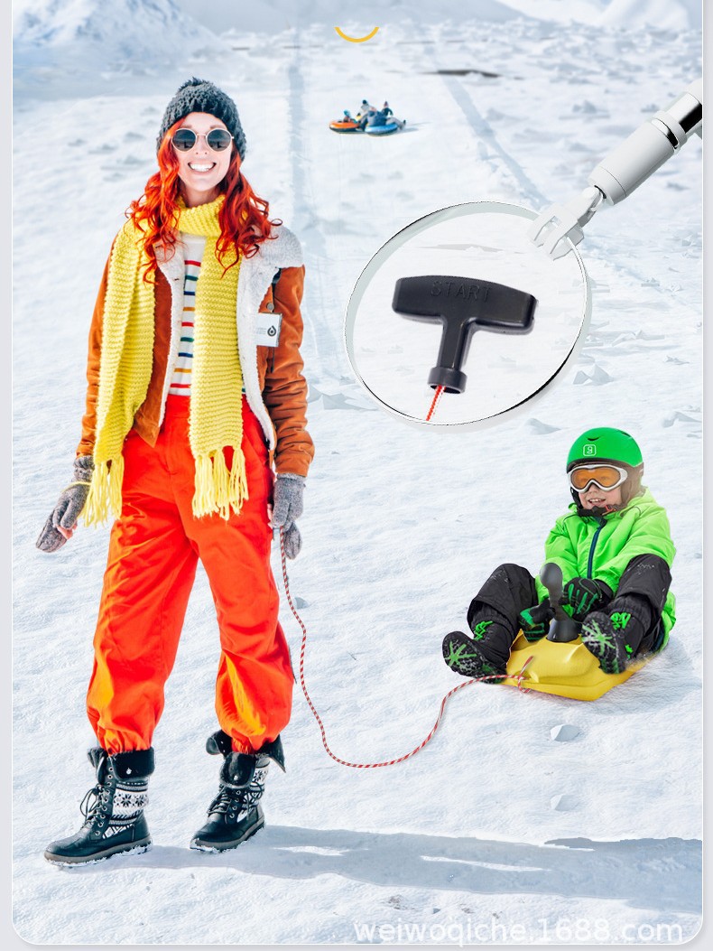 Source Factory Children's Skis Children's Thickened Snow Play Tools Sled Car Winter Snow Sled Skating