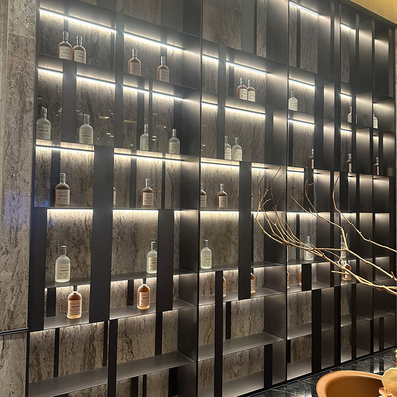 Stainless Steel Constant Temperature Wine Cabinet Manufacturer Customizes Commercial Bar Club Wine Cabinet Basement Wine Display Cabinet