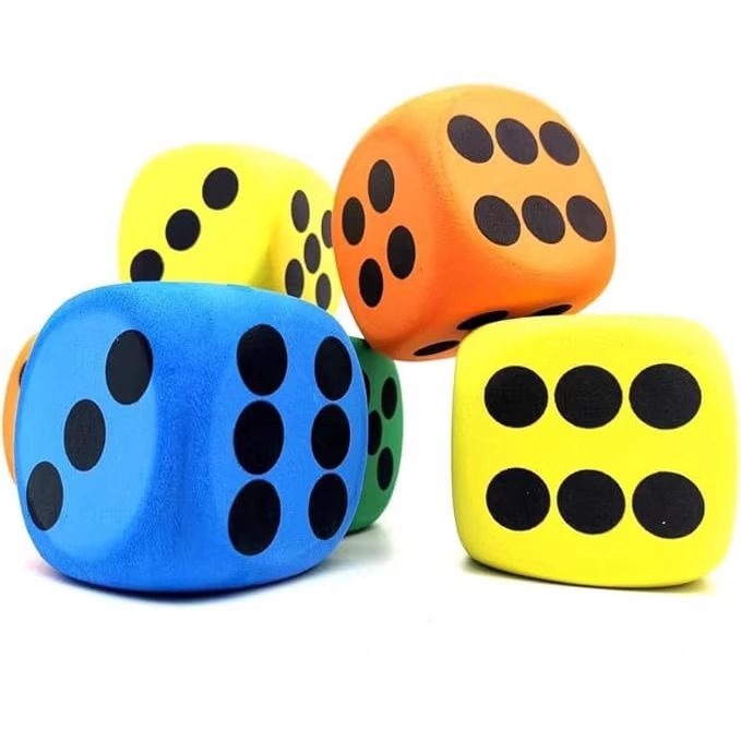 Eva Rounded Corner Dice with Cross-Border Labeling, 3.8cm, Six-Sided, Fun Dice for Children, Early Education Props, Colorful Printing