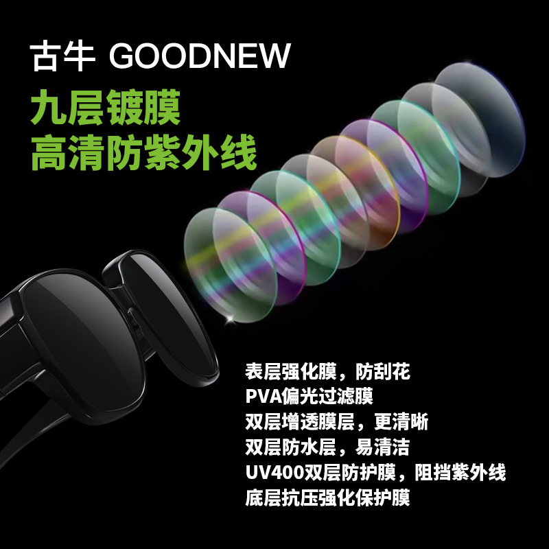 Myopia Fashion Set of Night Vision Goggles for Women Driving at Night Anti-High Beam Yellow Light Glasses Tr90 Polarized Sunglasses 8709