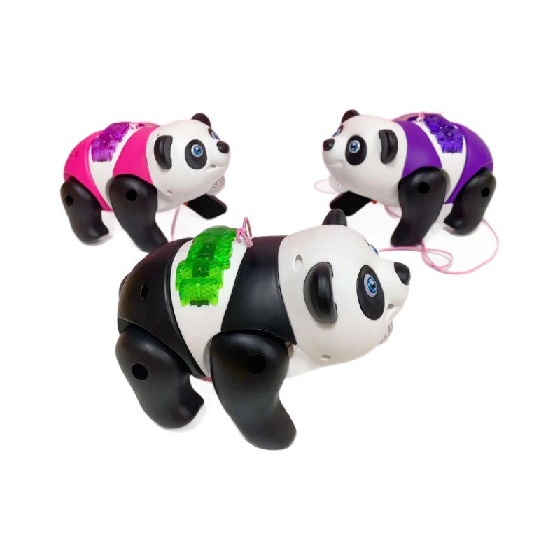 Electric Universal Leash Panda That Can Walk, Lights Up, Plays Music, National Treasure Street Stall Lantern, Children's Toys Wholesale, Chinese Trend