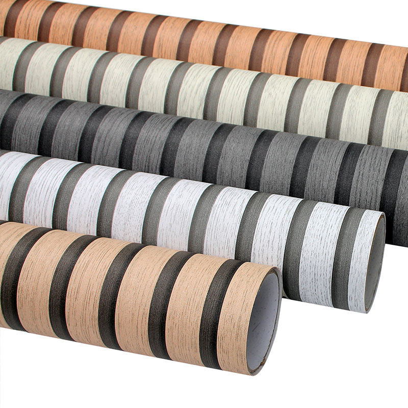 Customized Simulated Wood Grain Self-Adhesive Wallpaper Warm Bedroom Living Room Renovation Wallpaper Pvc Waterproof Sticker Cross-Border Wholesale