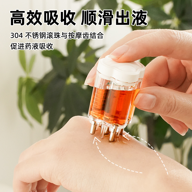 Cross-border Mino scalp applicator 5-needle head hair growth essential oil ball guide liquid comb hair fixing liquid applicator massage comb