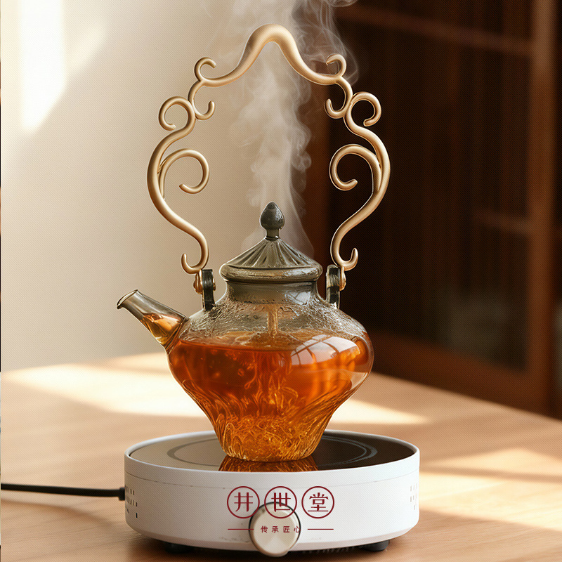 Jingshitang Namo Teapot with Handle, High Temperature Resistant Glass, Suitable for Open Flame Brewing, Flower Tea Pot, Electric Ceramic Stove Kettle, Household Tea Set